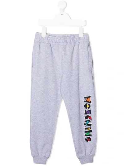 Moschino Kids' Logo-print Track Pants In Grey