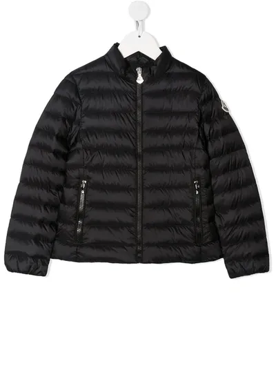 Moncler Kids' Stand-up Collar Quilted Jacket In Black