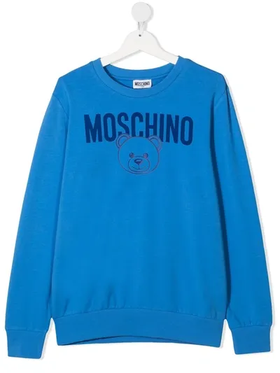 Moschino Teen Logo-print Sweatshirt In Blue