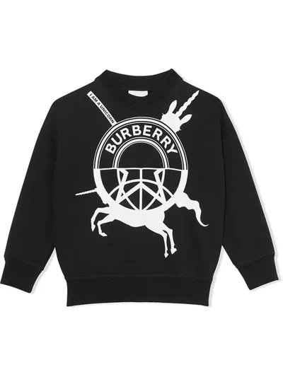 Burberry Teen Logo-print Sweatshirt In Schwarz