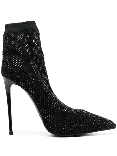 Le Silla Crystal-embellished Sock Pumps In Black