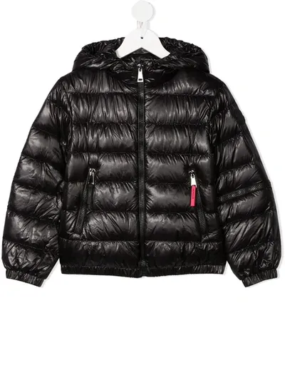 Moncler Kids' Metallic Padded Jacket In Black