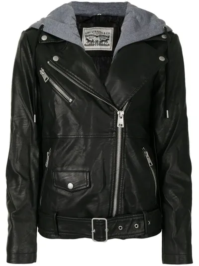 Levi's Faux Leather Biker Jacket In Black