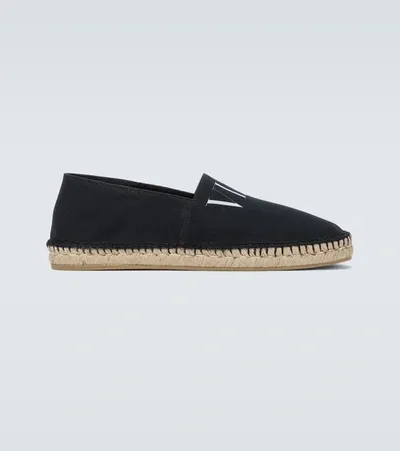 Valentino Garavani Vltn Logo Print Espadrilles In Black