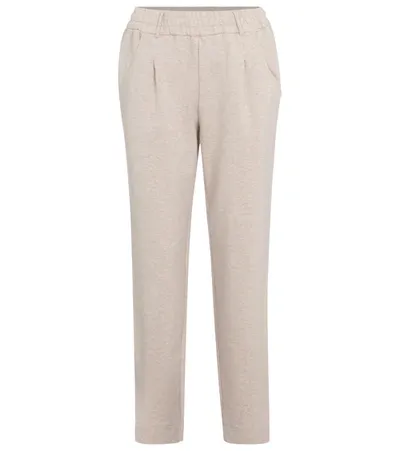 Varley Copra Mélange French Cotton-blend Terry Track Pants In Beige