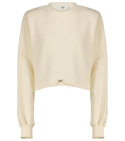 The Frankie Shop Drawstring Cotton Terry Sweatshirt In White