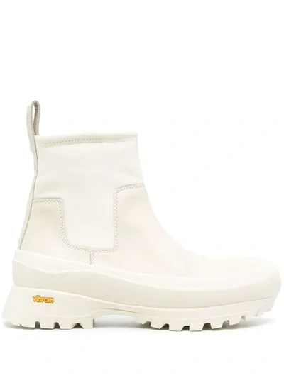 Jil Sander Chunky Sole Ankle Boots In Neutrals