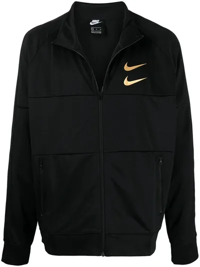 Nike Panelled Jersey Jacket In Black