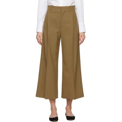 Chloé Brown Virgin Wool Wide-leg Trousers