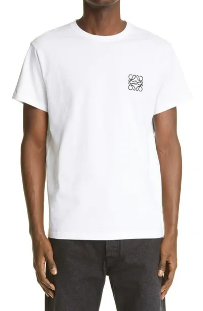 Loewe Anagram Embroidered Cotton T-shirt In White