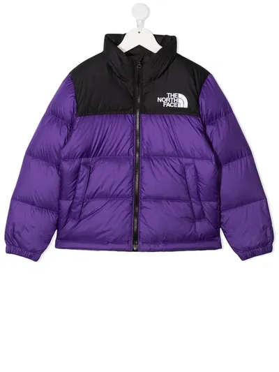 The North Face Kids' Colour Block Padded Jacket In Purple