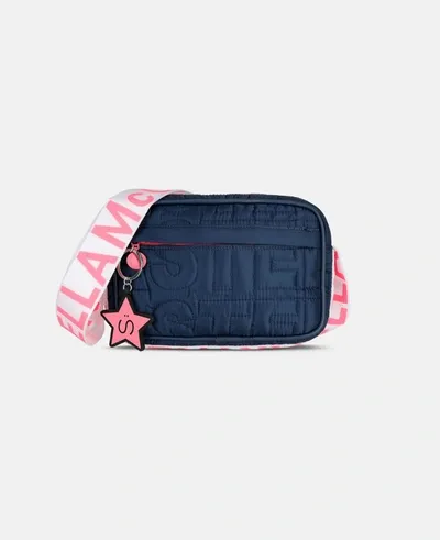 Stella Mccartney Kids Blue Logo Quilted Shoulder Bag