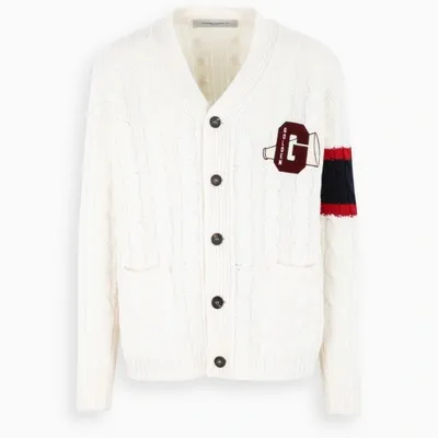 Golden Goose White Logoed Cardigan