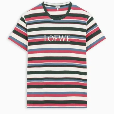 Loewe Light Blue And Pink Stripe T-shirt In Multicolor