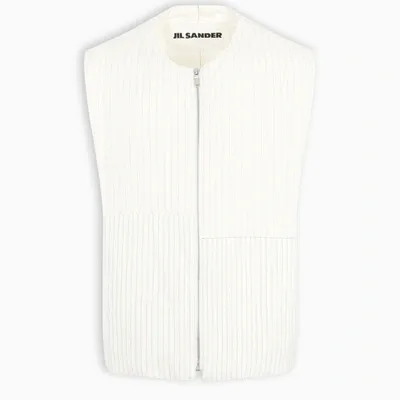 Jil Sander White Zip-up Waistcoat