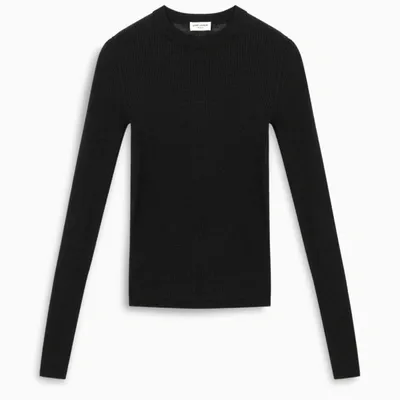 Saint Laurent Black Mohair And Wool Blend Sweater