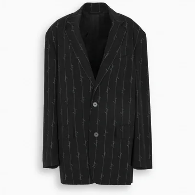 Balenciaga Women's All-over Logo Blazer In Black