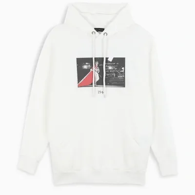 Throwback White Freddie Print Hoodie