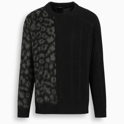 Stampd Cheetah Blocked Sweater In Black