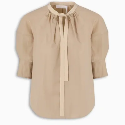 Chloé Puff Sleeves Blouse In Beige