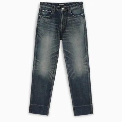 Balenciaga Faded Effect Slim Jeans In Blue