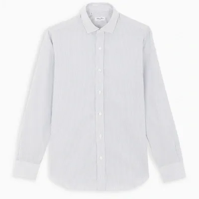 Salvatore Piccolo White/blue Striped Formal Shirt