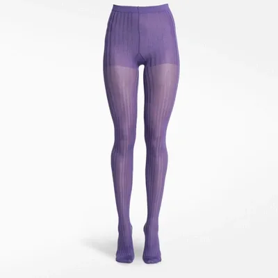 Prada Purple Ribbed Tights