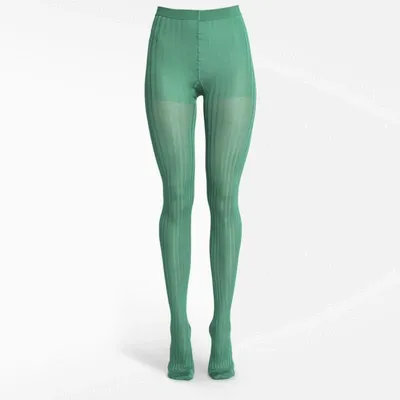 Prada Green Ribbed Tights