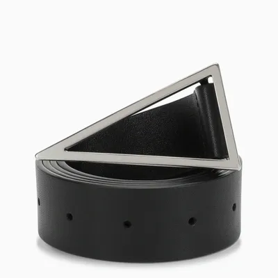 Bottega Veneta Triangular Buckle Belt In Black