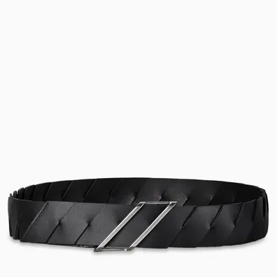 Bottega Veneta Black Intrecciato Weave Belt