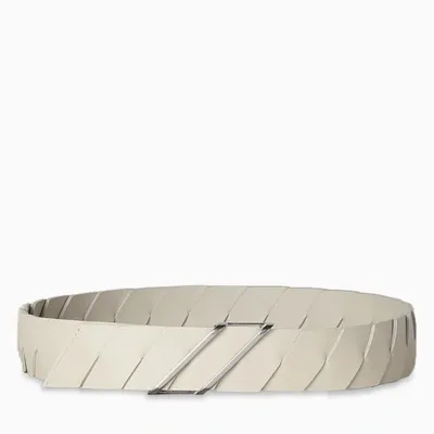 Bottega Veneta White Intrecciato Weave Belt