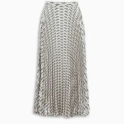 Valentino Printed Pleated Twill Skirt In Multi