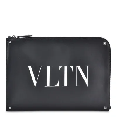 Valentino Garavani Large Vltn Doucment Holder In Black