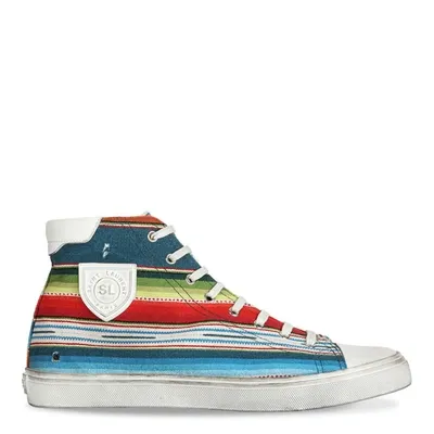 Saint Laurent Mexican Jacquard Bedford High-top Sneaker In Multicolor