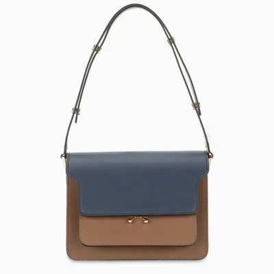 Marni Blue/brown/white Smooth Trunk Bag