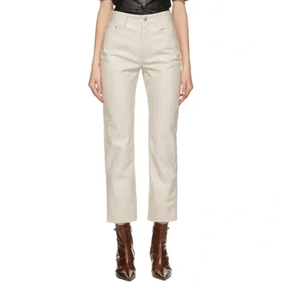 Nanushka Off-white Vegan Leather Vinni Trousers In Ivory