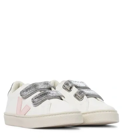 Veja Kids' Esplar Leather Sneakers In White