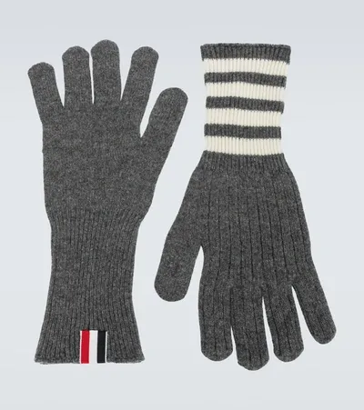 Thom Browne Cashmere Gloves In Grey