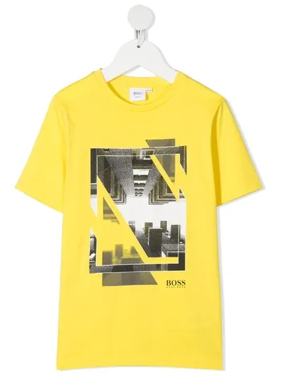 Bosswear Teen Photograph-print Cotton T-shirt In Yellow