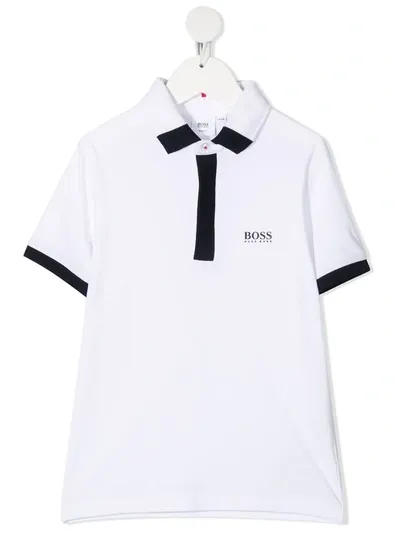 Bosswear Teen Contrast Stripe Polo Shirt In White