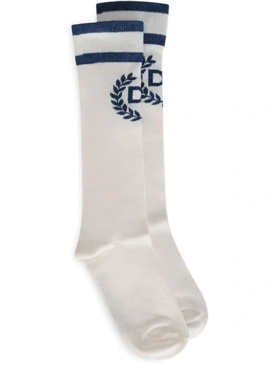 Dolce & Gabbana Kids' Logo-print Ankle Socks In White