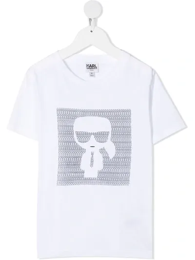 Karl Lagerfeld Teen K/ikonik-print T-shirt In White