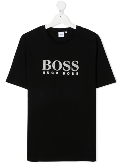 Bosswear Teen Logo-print Cotton T-shirt In Black