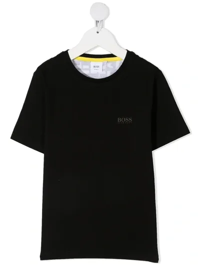 Bosswear Kids' Logo-print Cotton T-shirt In Black