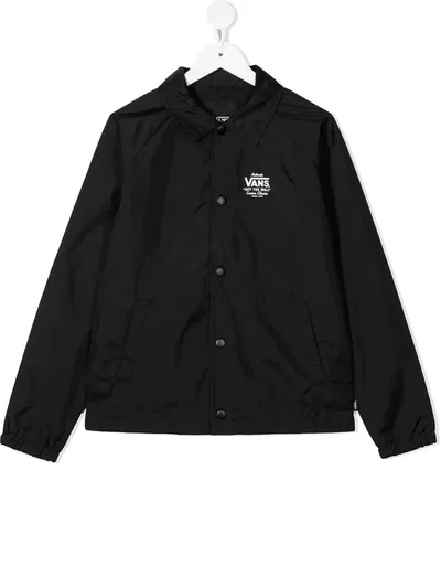 Vans Kids' Logo-print Long-sleeved Shirt In Black