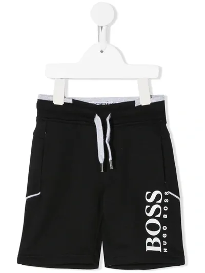 Bosswear Kids' Logo-print Drawstring Shorts In Black