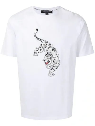 Shanghai Tang Tiger Print T-shirt In White