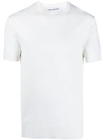 Neil Barrett Travel Techno Knit T-shirt In White