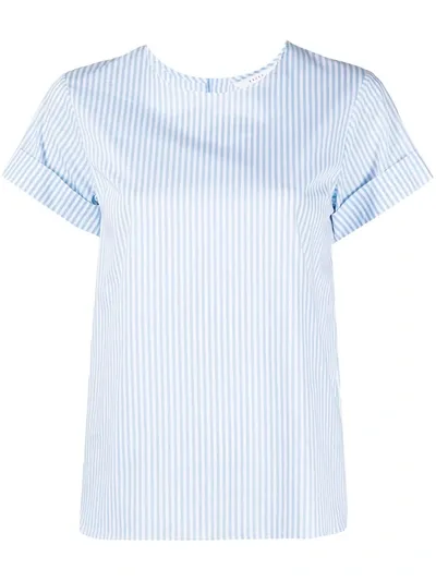 Xacus Striped Print T-shirt In Blue