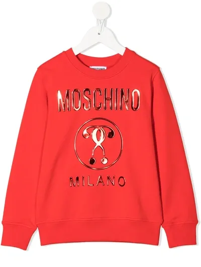 Moschino Kids' Logo-print Cotton Sweatshirt In Red